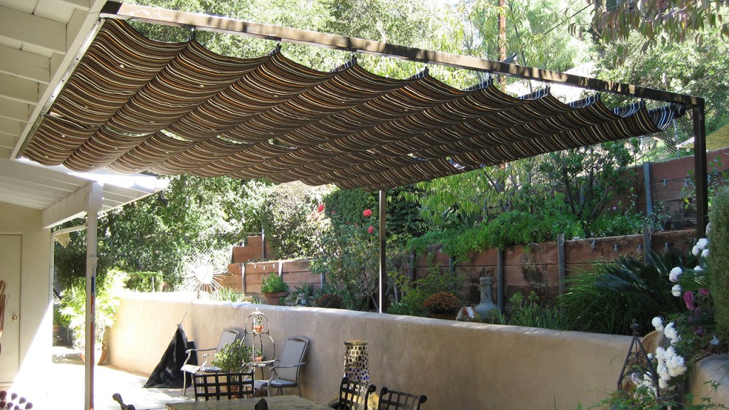 Slide on wire style awning