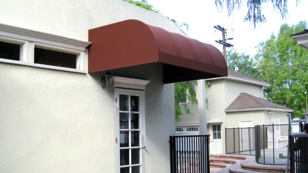convex awnings are attractive and offer space for signage