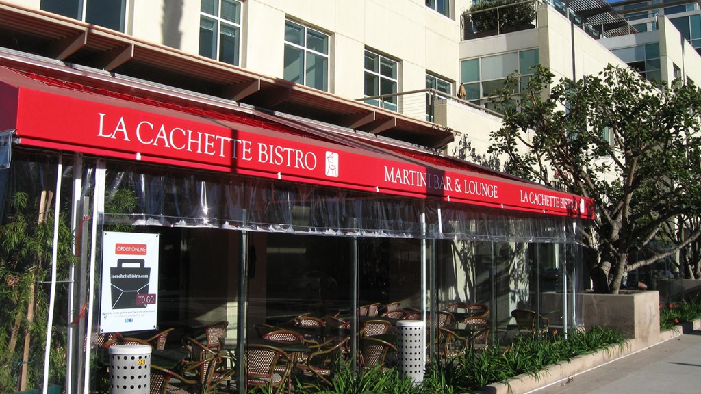 Restaurant awning at Machete Bistro
