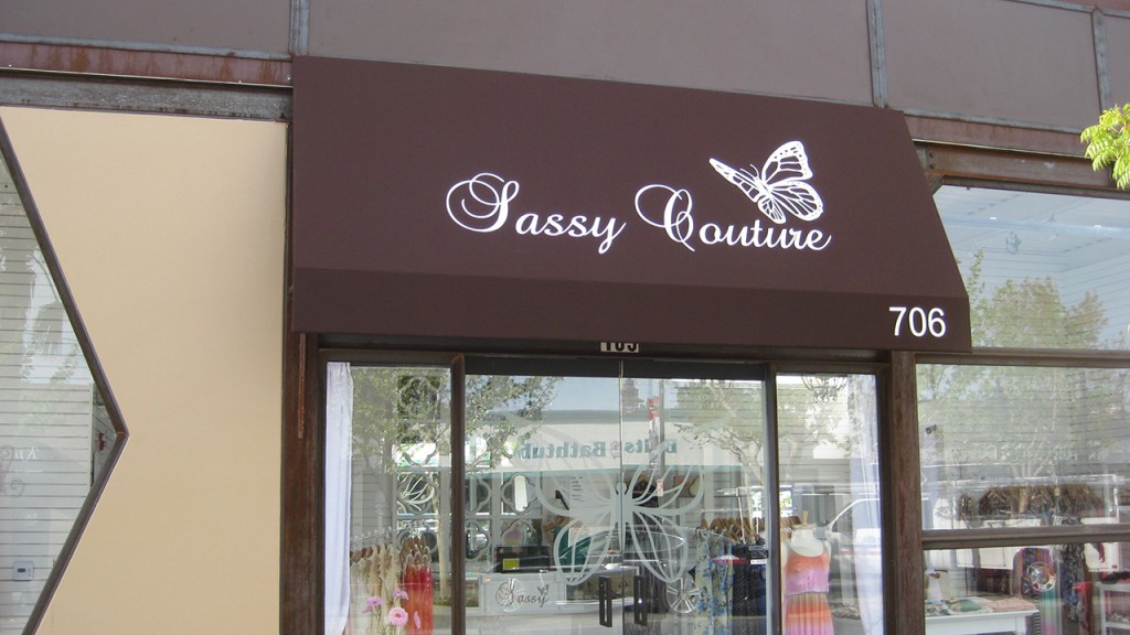 Commercial awning for boutique